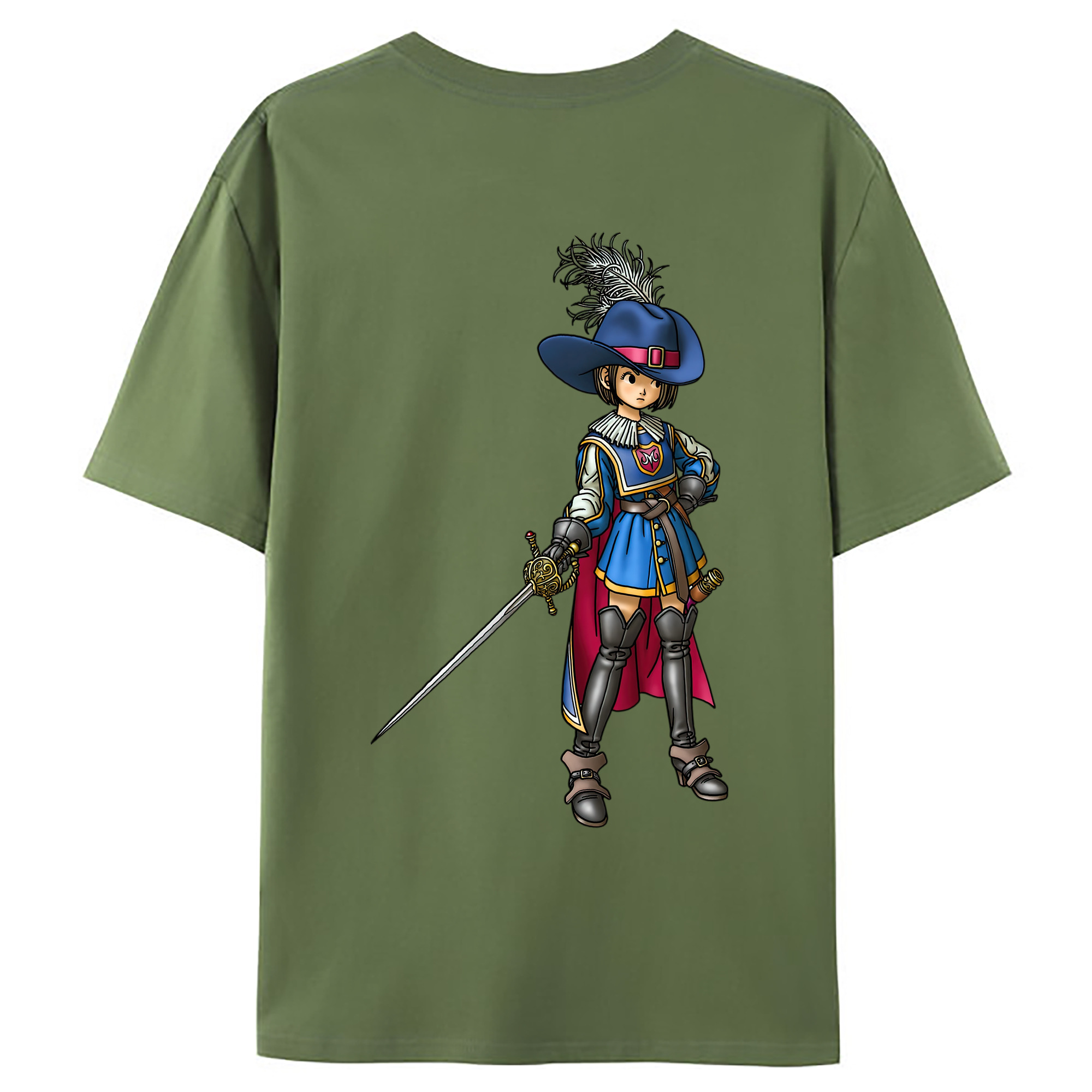 （画像用） ドラゴンクエスト Doragon Kuesuto Dragon Quest 綿100％ メンズ半袖Tシャツ（バックプリント） 通気性